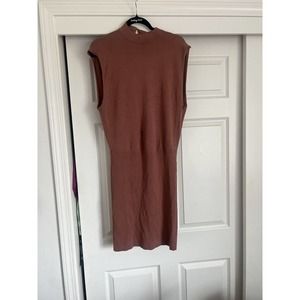 Free People Rose Pink Open back Knit Sleeveless short Dress XS Rust Color Mini